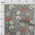 thumbnail image 1 of oneOone Viscose Chiffon Medium Gray Fabric Leaves & Floral Quilting Supplies Print Sewing Fabric By The Yard 42 Inch Wide, 1 of 4