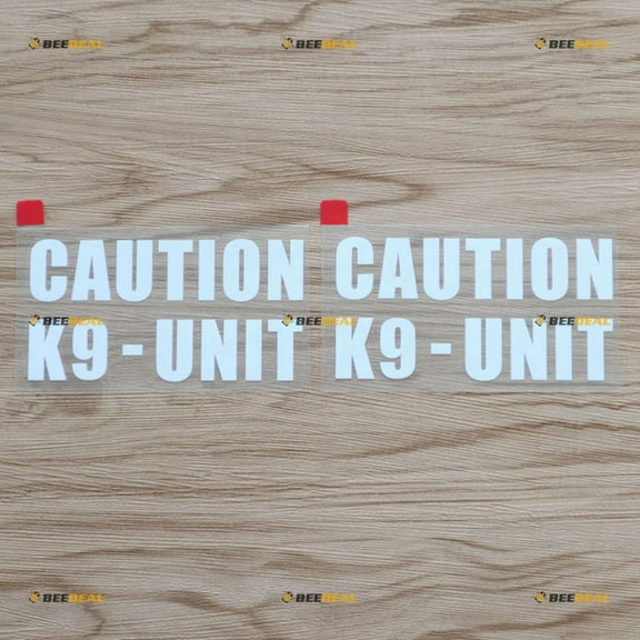 Caution K9-Unit K-9 Police Dog Warning Decal Sticker Vinyl - 2 Pack White, 8 Inches - for Car Truck Door Window