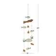 thumbnail image 3 of DecMode 40" Brown Ceramic Fish Windchime with Driftwood and Hanging Starfish Accents, 3 of 6