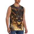 thumbnail image 2 of Bixox Men's Cool Black Gold Dragon Printed Shirt Sleeveless Fitness Tank Top-Small, 2 of 5