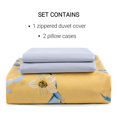 thumbnail image 2 of STP Goods Bahar Cherry Blossom Cotton Duvet Cover Set of 3 in Yellow Queen, 2 of 11