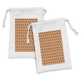 thumbnail image 1 of Geese Fabric Pouch Set of 2, Continuous Flock of Flying Bird Silhouettes and Clouds Sunset Sky Print, Drawstring Bag for Toiletries Masks and Favors, 9" x 6", Dark Peach Charcoal Grey, by Ambesonne, 1 of 2