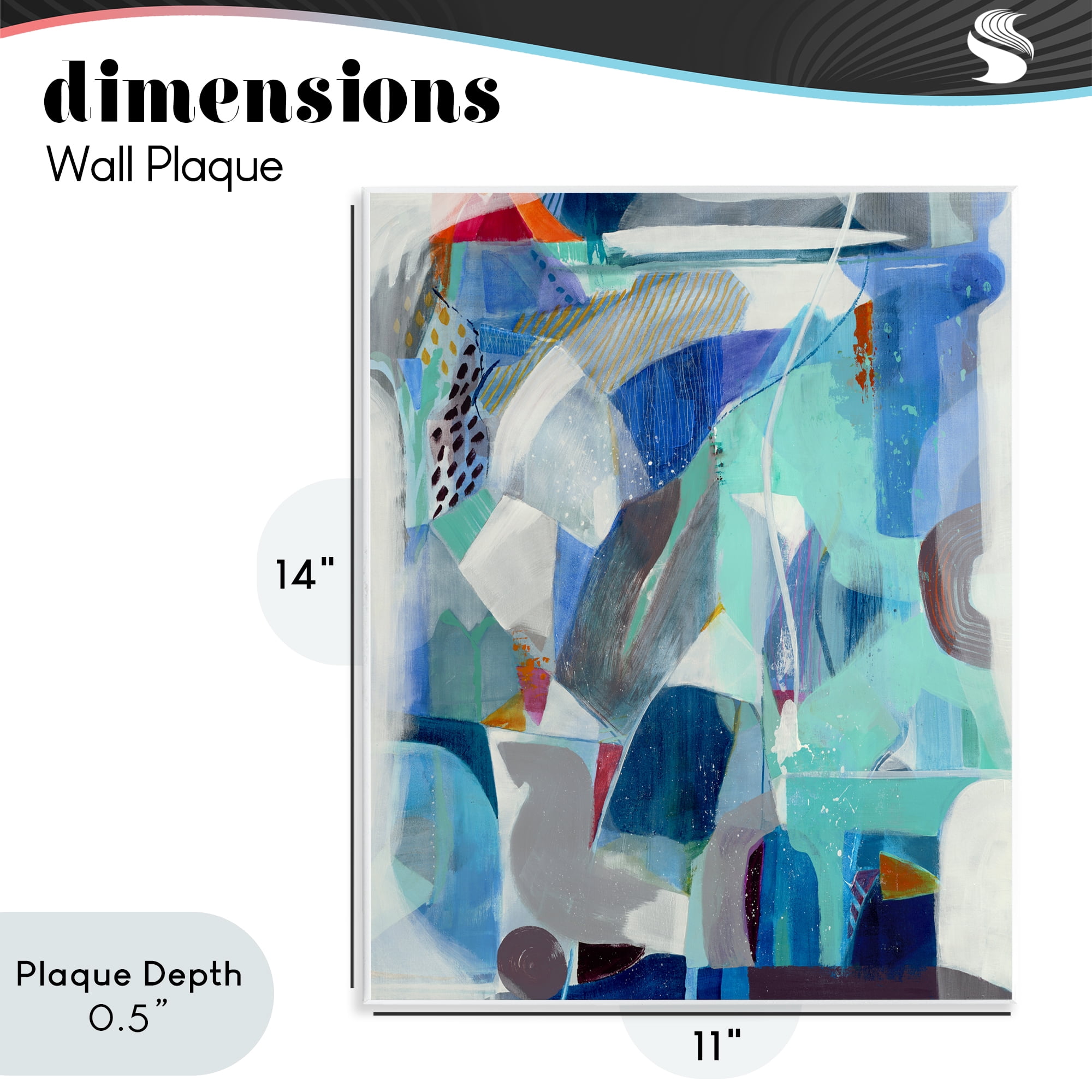 Stupell Industries Complex Blue Layers Wall Plaque Art, design by Jill Martin
