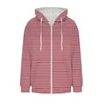 thumbnail image 4 of Lmnyox Striped Zip Up Hoodies for Women Long Sleeve Drawstring Sweatshirt Jacket Casual Hooded Jacket with Pocket, 4 of 7