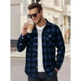 thumbnail image 3 of OALUXE Men's Plaid Button Down Shirts Cotton Long Sleeve Shirts with Pocket, 3 of 7