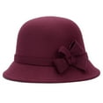 thumbnail image 2 of Dress Choice Women Vintage Felt Cloche Hat Winter Vintage Bow Fedora Bucket Hat Bowler Hats for Womens, 2 of 8