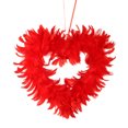 thumbnail image 2 of JeashCHAT Valentine's Day Wreath, 10.6" Heart Shaped Red Feather Wreath for Front Door Valentines Door Wreath for Indoor Outdoor Home Wedding Anniversary Party Decorations, 2 of 6