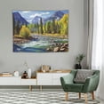 thumbnail image 2 of ONETECH  Landscape Tapestry, Mountains of Colorado with Forest and River Summer Foliage Idyllic Photo, Wide Wall Hanging for Bedroom Living Room Dorm,Sage Green, 2 of 7