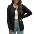 thumbnail image 2 of Lixiuxyad Womens Cardigans ’s Heart Button Loose Round Neck Knit Cardigan – Soft Blend Jacket,Gray, 2 of 6