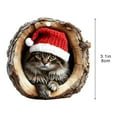 thumbnail image 3 of chaungfeng Christmas Animal Acorn Ornaments, A Animal in The Tree Hole 2D Acrylic Hanging Ornament, Cute Animal with Santa Hat for Pet Lover, Holiday Winter Home Decor Party Supplies (#10), 3 of 5