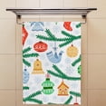 thumbnail image 4 of Coolnut Fingertip Hand Towels, Set of 2 Pcs Christmas Tree Balls Decorations Absorbent Face Bath Towels for Bathroom Kitchen, 30"x15", 4 of 6