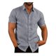 thumbnail image 1 of QUTETN Men's Casual Short Sleeve Linen Shirt - Solid Color Button- with Spread Collar, Lightweight & Breathable for Summer, Machine Washable, 1 of 4