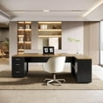 thumbnail image 5 of Tribesigns 85.8-Inch L-Shaped Executive Office Desk with File Drawers & Storage Cabinet, 5 of 7