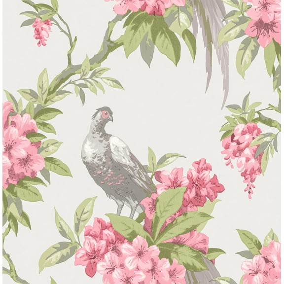 Brewster Home Fashions Golden Pheasant Rose Floral Wallpaper, 20.5-in by 33-ft, 56.38 sq. ft.