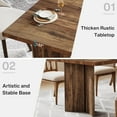 thumbnail image 6 of 63” Farmhouse Dining Table for 4–6 People – Rustic Rectangular Wood Kitchen Table with Thick Top, Dark Brown Modern Dining Room Table for Home, Apartment, or Small Space, 6 of 10