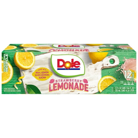(12 Cans) Dole Strawberry Lemonade, 12 fl oz