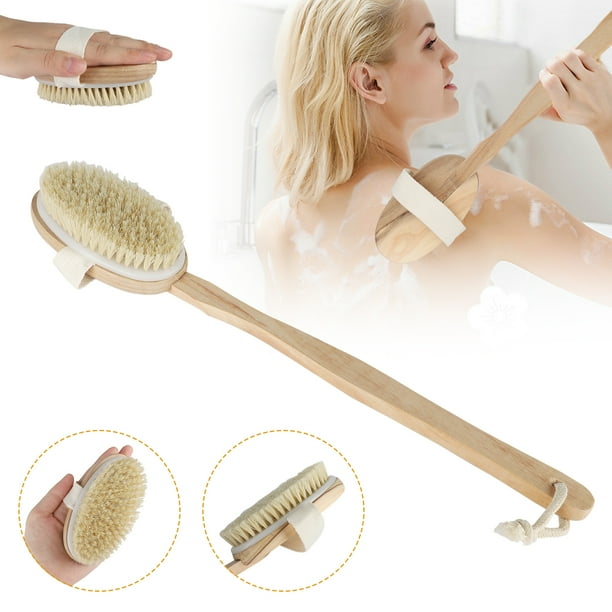 Dry Brushing Body Brush, TSV Natural Boar Bristle Body Brush, Back