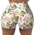 thumbnail image 2 of Haiem Wild Exotic Birds And Flowers No Front Seam Biker Shorts for Women Yoga Workout Gym Bike Shorts with Tummy Control Moisture-Wicking-, 2 of 9
