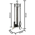 thumbnail image 6 of Fire Beauty 5-Piece Fireplace Tools Set - Modern Design with Handles, Tools Holder for Indoor Fireplace & Outdoor Fire Pit (Black)​, 6 of 8