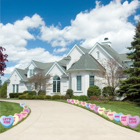 Candy Heart Valentine's Day Pathway Markers - Set of 21 Includes Stakes