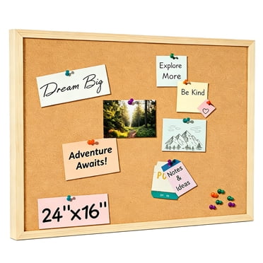 GARITIN Bulletin Board, 24''x16'' Cork Board for Wall, Hanging Pin Board for Home & Office Decor