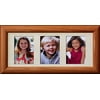 Triple 2"X3" Wallet Photo Frame ~ Holds Three-2X3 Wallet Pictures ~ Laser Cut Cream Marbled Matboard (Fruitwood)