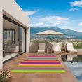thumbnail image 3 of Mexican Style Outdoor Rug for Patio/Deck/Porch, Non-Slip Large Area Rug 3 x 5 Ft, Colorful Mexico Stripes Orange Purple Indoor Outdoor Rugs Washable Area Rugs, Reversible Camping Rug Carpet Runner, 3 of 8