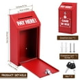 thumbnail image 3 of Adifare Metal Donation Box with Key Lock Rustproof Cash Drop Box with Top Slot Wall Mounted with 2 Keys for Business Home Office Outdoor, 3 of 11