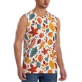 thumbnail image 2 of Fotbe Autumn Leaves Men's Camiseta sin Mangas Estampada para Hombres, Playera Casual para Gimnasio, Entrenamiento, Playa-Small, 2 of 7