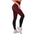 thumbnail image 4 of WLJ Women Contrast Color Checkered Print High Waisted Butt Lift Yoga Leggings, 4 of 4