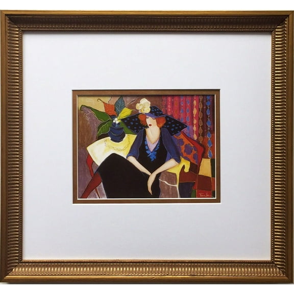 ITZCHAK TARKAY "Blue Hat" Lithograph New Custom Framed Art Out of Print Israeli Generic