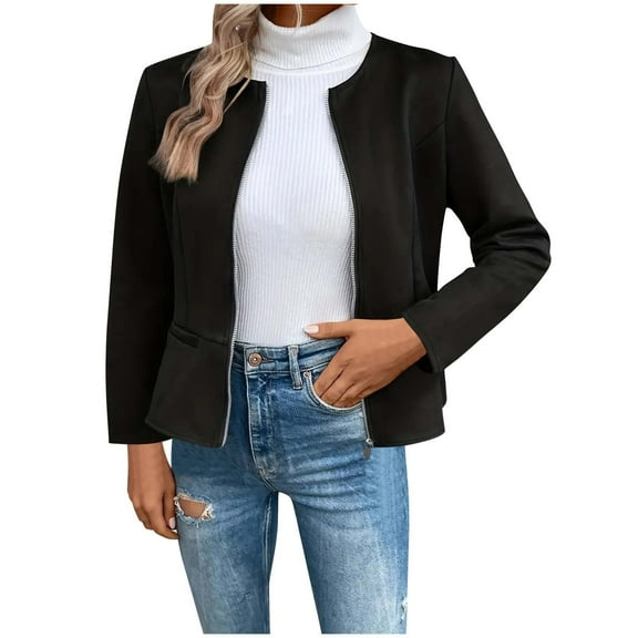 Zip Up Sweatshirt Women Sevevn Women's Casual Fashion Slim Long Sleeve Zipper Coat