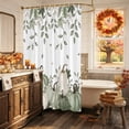 thumbnail image 5 of Sage Green Pumpkin Fall Shower Curtain, Waterproof Shower Curtains for Bathroom, Thanksgiving Maple Leaf Botanical Washable Fabric Bathtub Curtain Set Bath Decor with 12 Hooks Long 72"x84", 5 of 8