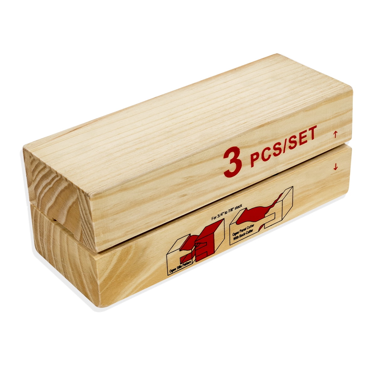Stark USA 3PC Router Bit Set, Raised Panel Cabinet Door Making Router Bit Set, Ogee Rail and Stile Router Bit Set, Professional Carbide Milling Cutters for Woodworking 1/2" Shank
