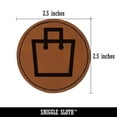 thumbnail image 2 of Purse Outline Shopping 2.5" Faux Leather Round Engraved Iron-On Patch - Brown, 2 of 6
