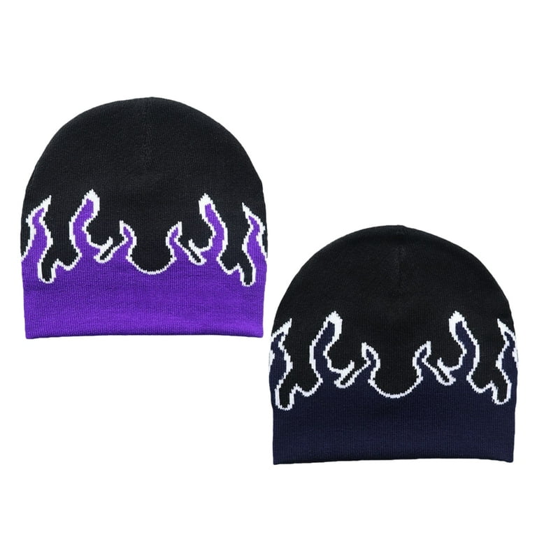 COUVER Unisex Flame Fire Design Cuffless Beanie Hat Ski Beanie Hat, Black /  Gold & Neon Green Fire, One Size - Walmart.com