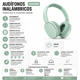 thumbnail image 2 of Audífonos Gamer Bluetooth Kawaii Diadema 40mm Con manos libres Plegables RGB color verde, 2 of 4