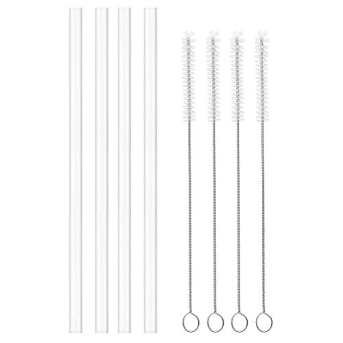 Paquete 4 Pajillas para tapa de paja Flaskars 4 pajillas BPA libres y 4 cepillos limpieza