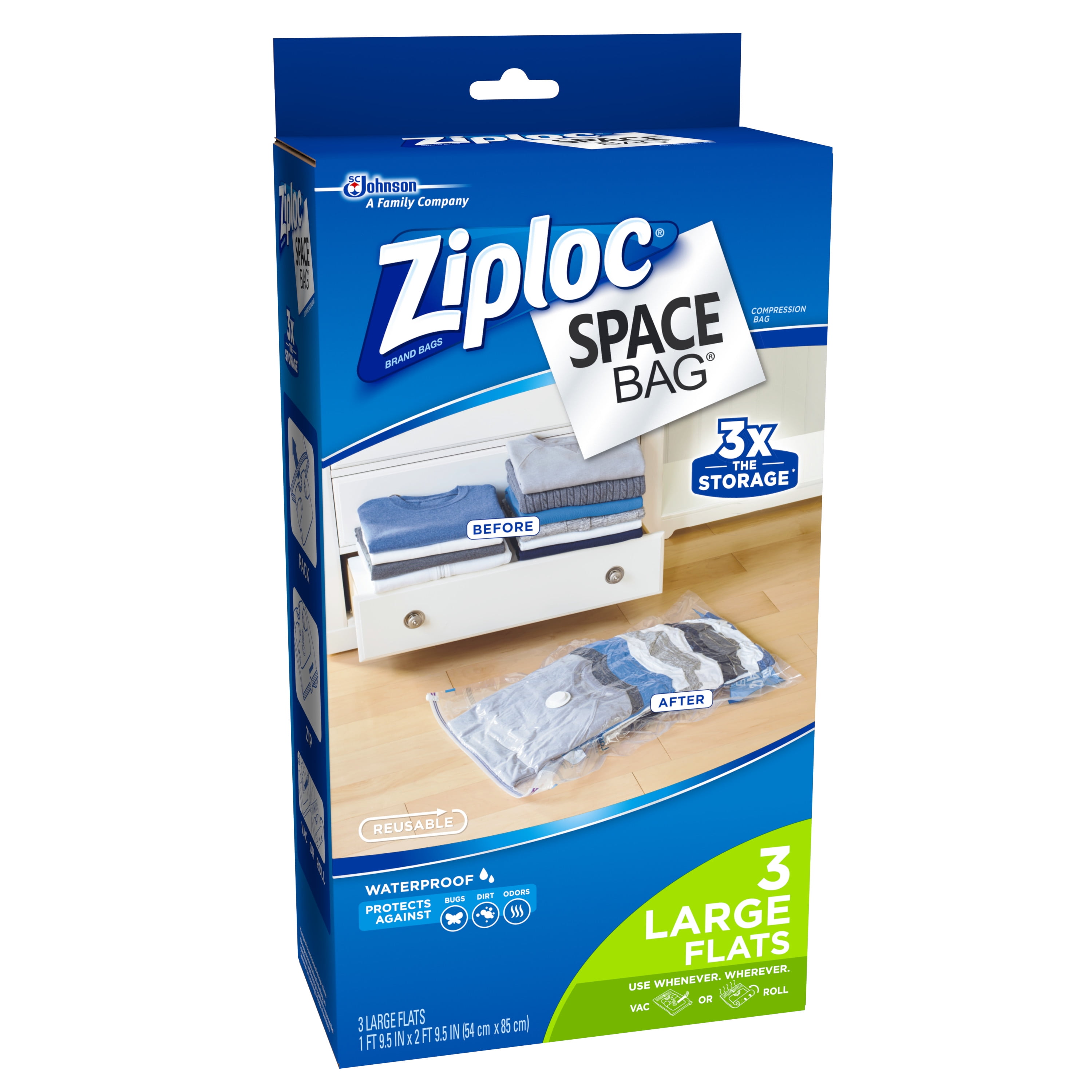 Ziploc®, Space Bag® Variety Pack 4L Flat, Ziploc® brand