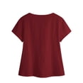 thumbnail image 7 of Maplenight Cotton Blouses for Women Short Sleeve Collard Tops Regular Fit Button Casual Vacation Beach Summer Tops, 7 of 7