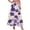 Purple, variant on ZToonmas Women's Floral Print Elastic Waist A-Line Maxi Skirt High Waist Flowy Long Skirt with Pockets for Summer Casual Wear