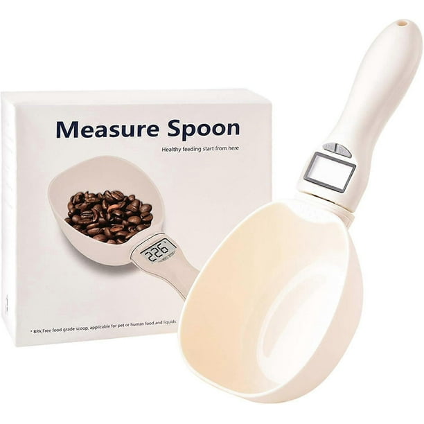 Large Digital Scale Spoon, Electronic Measuring Spoon with LCD Display 800g, Precision Kitchen Scale Food Scoop, Measure Dry Food for Dogs Cats