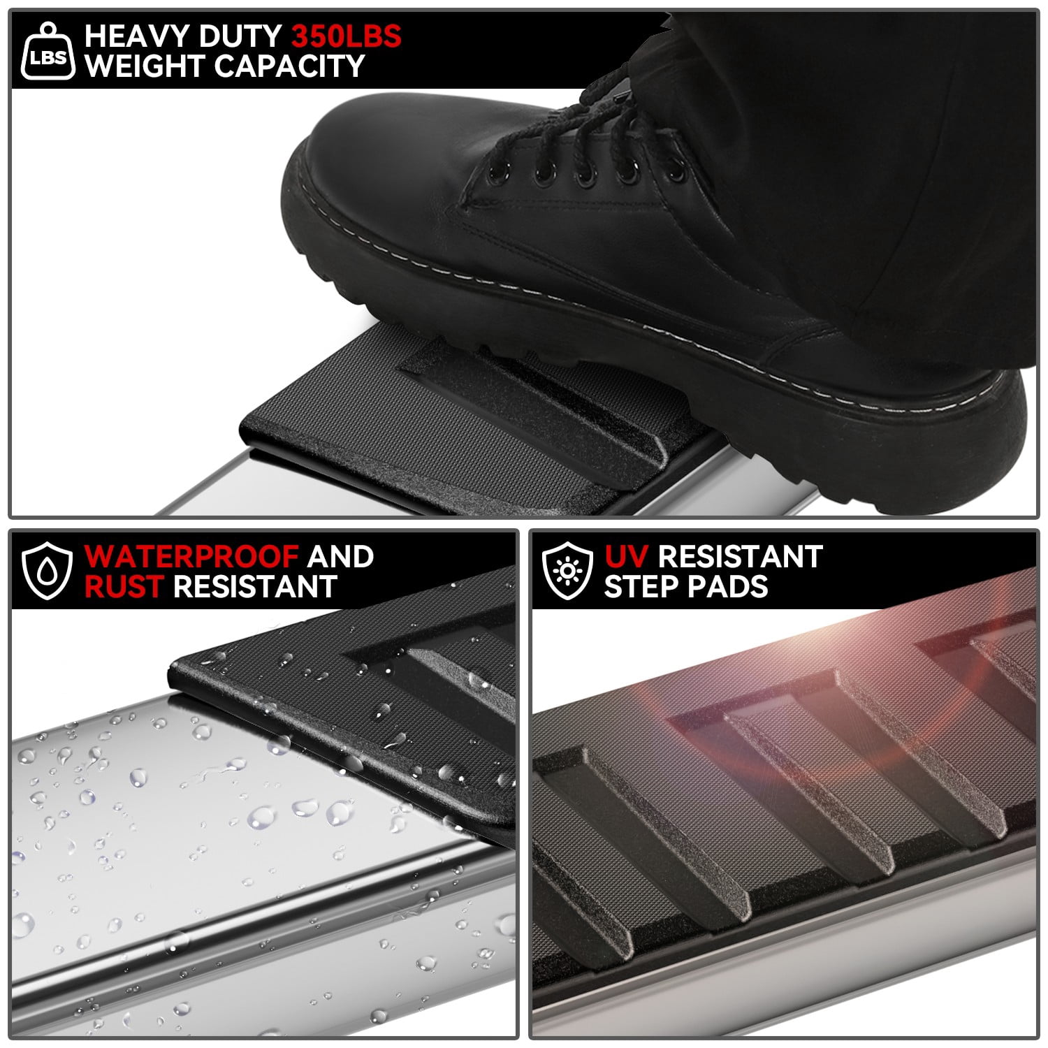 DNA Motoring For 07-19 Silverado Sierra Extended Cab Chrome SS 6" Running Board Side Step Nerf Bar
