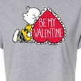 thumbnail image 3 of Peanuts - Be My Valentine - Charlie Brown Heart - Juniors Cropped Cotton Blend T - Shirt, 3 of 6