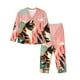 thumbnail image 1 of Balery Colorful Cat With Flowers Conjunto de Pijama con Estampado para Mujer, Conjunto de Dos Piezas con Manga Larga, Ropa de Dormir Suave con Bolsillos, Pijamas Cómodos-Large, 1 of 7