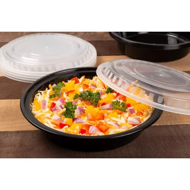 elitegadget (150-Pack) 24 oz Meal Prep Food Box Containers with Lids - Reusable To Go Disposable Take Out Bowls Plastic Microwavable Reusable Lunch Containers