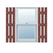 12"W x 70"H Lifetime Vinyl, TailorMade Three Board Spaced (3 Batten), Board-n-Batten Shutters, w/Shutter-Loks (Per Pair), Burgundy Red