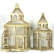 Pinnacle Strategies 2-Piece Round Birdhouse Set, White