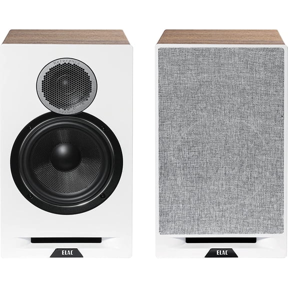 ELAC Debut Reference DBR62-W Haut-Parleur d'Étagère (Paire Blanc/chêne)