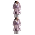 thumbnail image 2 of Transemion Stay Warm And Comfortable With Soft Fleece Button Bed Jacket Versatile Poncho Blanket For Women pink 2Set, 2 of 6